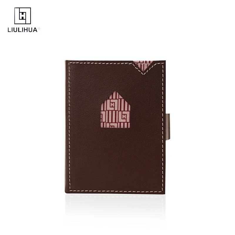 

LLH ultra thin leather wallet leather three fold Wallet European and American Business Wallet RFID card bag