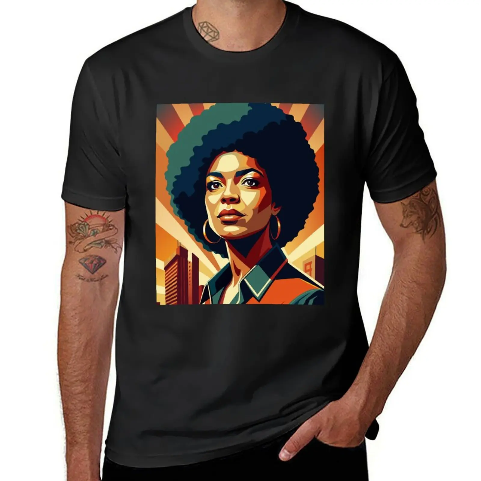 Angela Davis - Power & Equality T-Shirt quick-drying korean fashion cute clothes for a boy mens graphic t-shirts hip hop