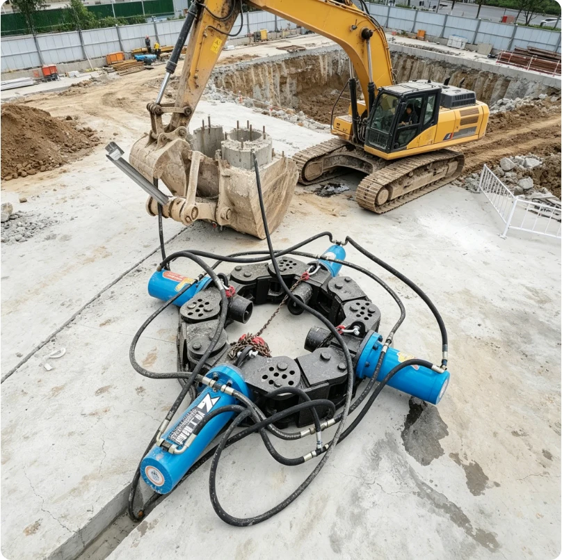 Professional Concrete Pile Head Removal Tool Hydraulic Pile Breaker Machine for Foundation Project Excavator Accessories