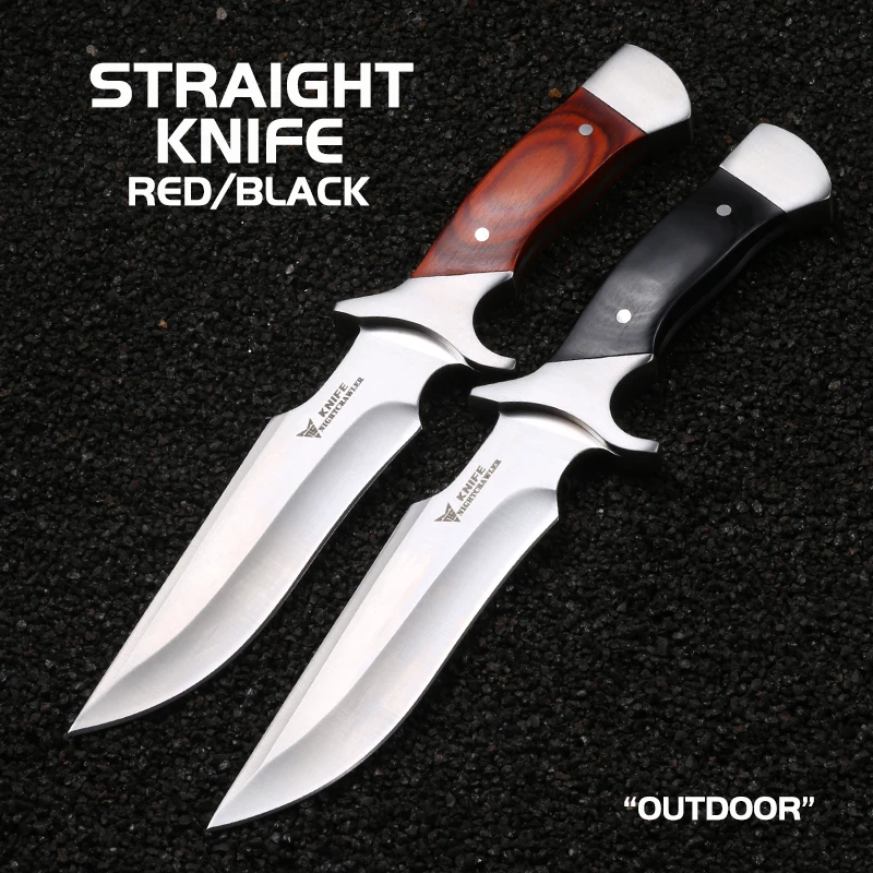 Fixed blade deer hunting knife with sheath, large survival bush knife for camping, fishing, skilling and outdoors