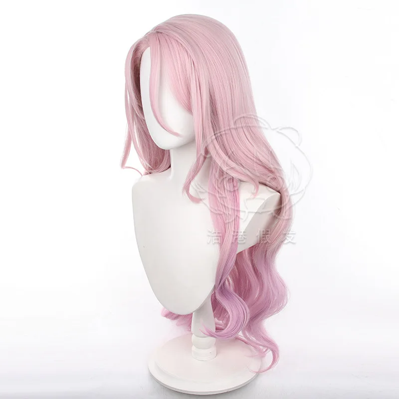 Honkai: Star Rail Jade Cosplay Wig Women 80cm Long Pink Gradient Jade Costume Synthetic Hair Party Wigs + Wig Cap