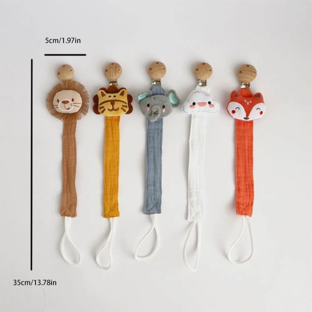 Chaîne de sucette en tissu pour bébé, dessin animé, poupée d'animaux, porte-sucette Anti-perte, anneau de dentition, jouets, sangles, corde suspendue pour poussette