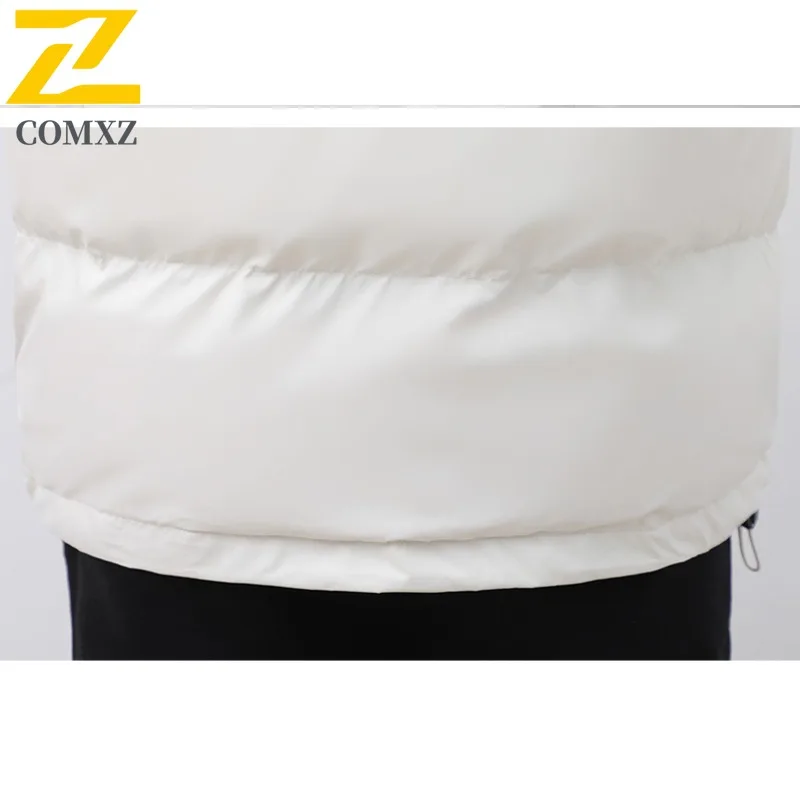 COMXZ الرجال سترة منفوخة 2025 شتاء جديد عادية التخييم الحرارية يندبروف معطف التزلج في الهواء الطلق انفصال هود الأعمال سترات