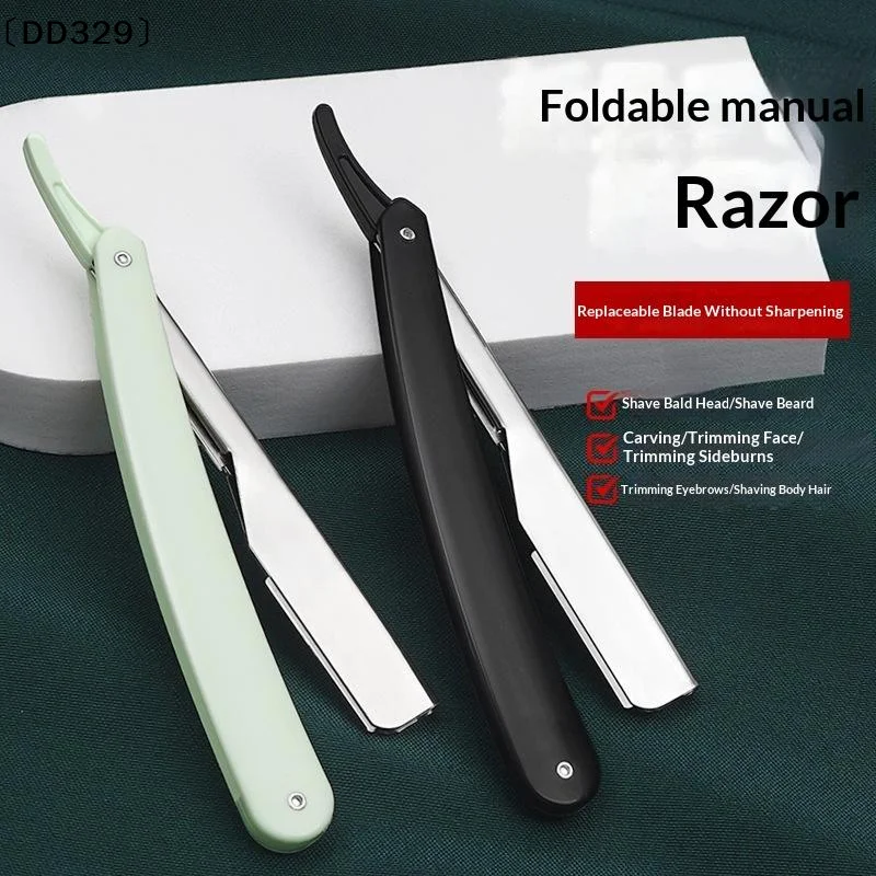 Manual Shaver For Men Barbershop Razor Stainless Steel Shank Is Easy To Use Safety Razor 1Pcs Shaving Razor With Blades〔DD329〕