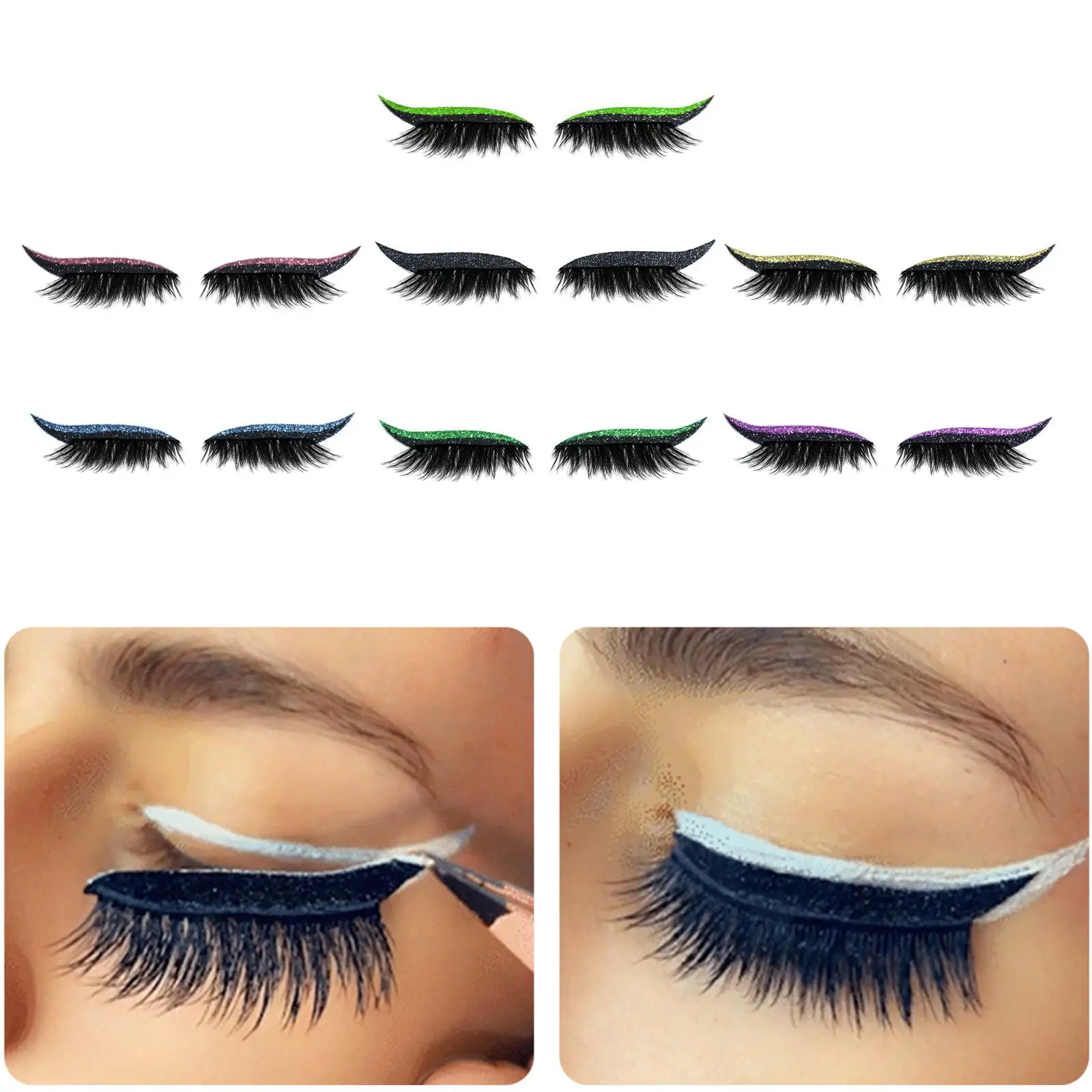 2-In-1 Eyelash Sticker Eye Makeup Stickers Make Up Tools Makeup Liner Sticker