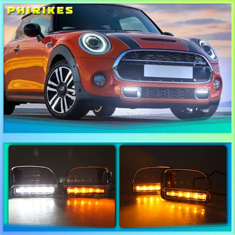 

1 Pair DRL For BMW Mini Daytime Running Light with Turn Yellow Signal Relay Waterproof LED DRL 12V LED Daylight