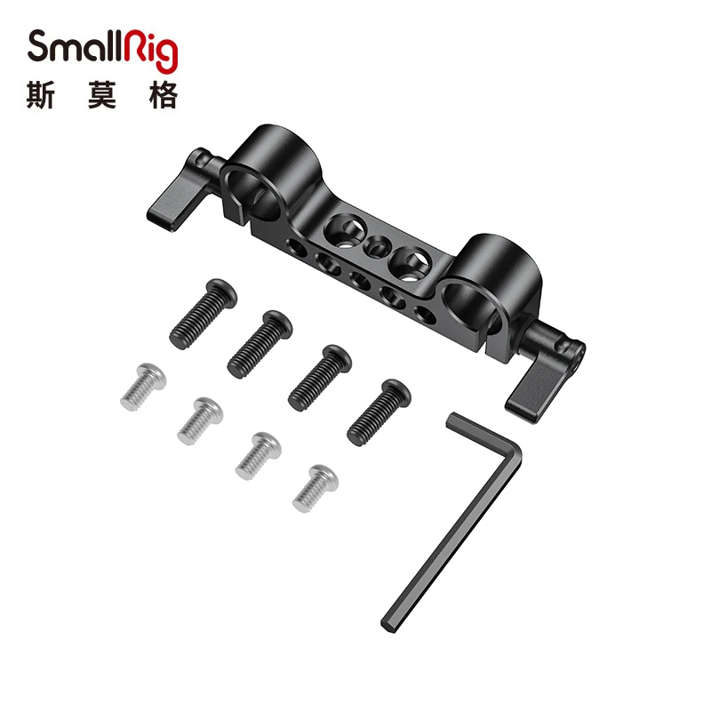 SmallRig خفيفة الوزن 15 مللي متر السكك الحديدية قضيب المشبك ث 1/4 "-20 الموضوع لسوني وغيرها 15 مللي متر DSLR كاميرا تلاعب الكتف دعم 2 قطعة هدية