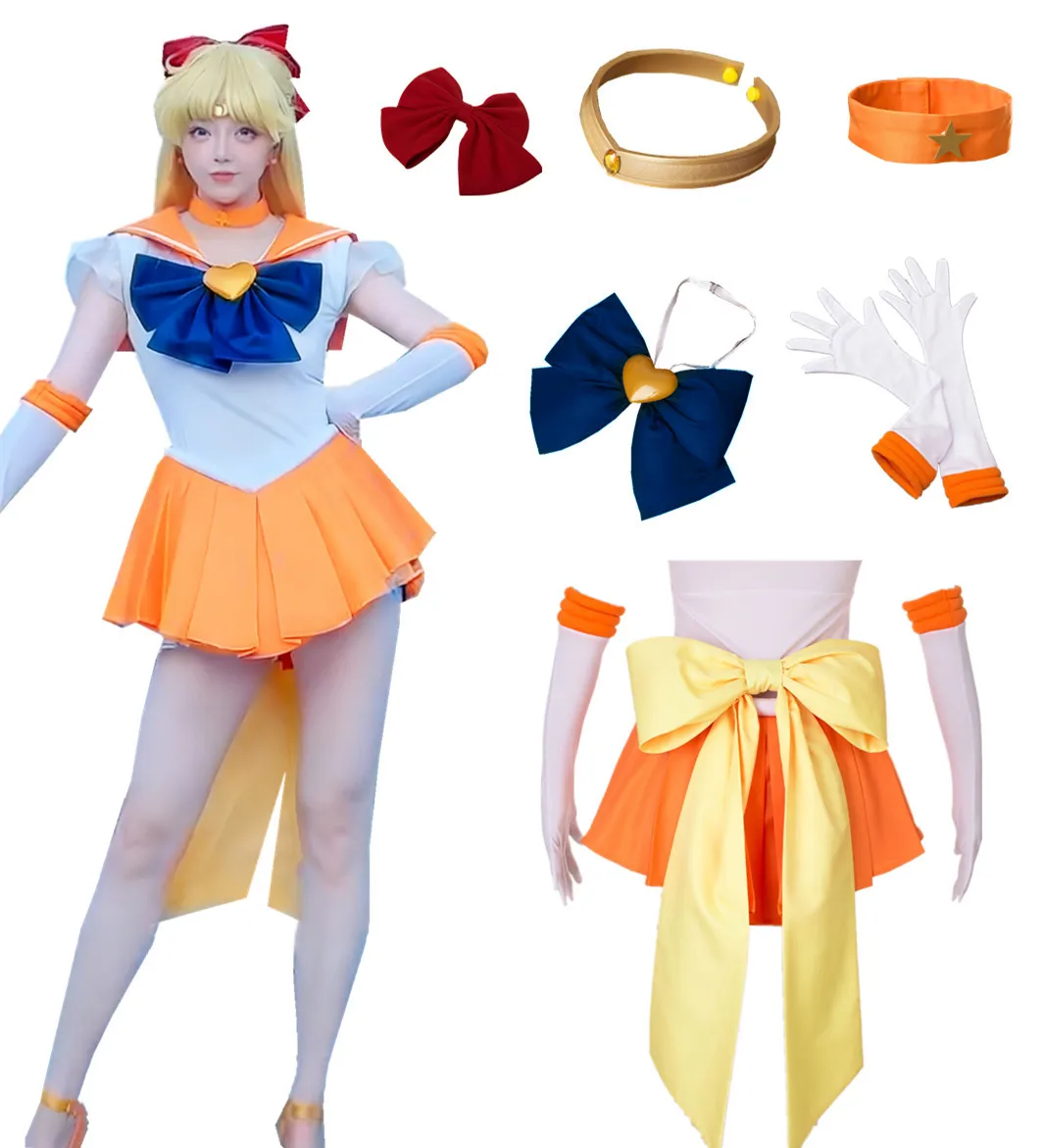 

Anime Venus Cosplay Women's Minako Aino Super S Dress Outfit Halloween Costume