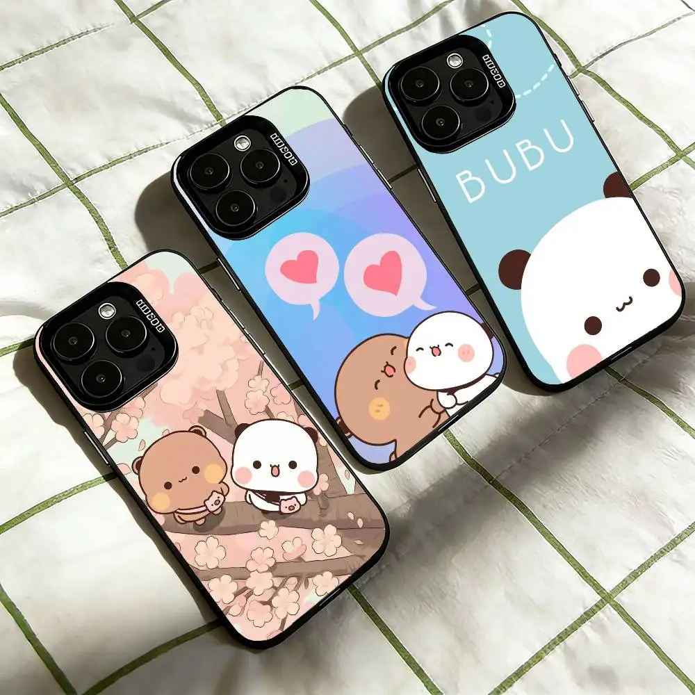 

Cute B-BuBu DuDu Phone Case For iPhone 17,16,15,14,13,12,11 Plus,Pro Max,XS,Colorful Silver Black Cover