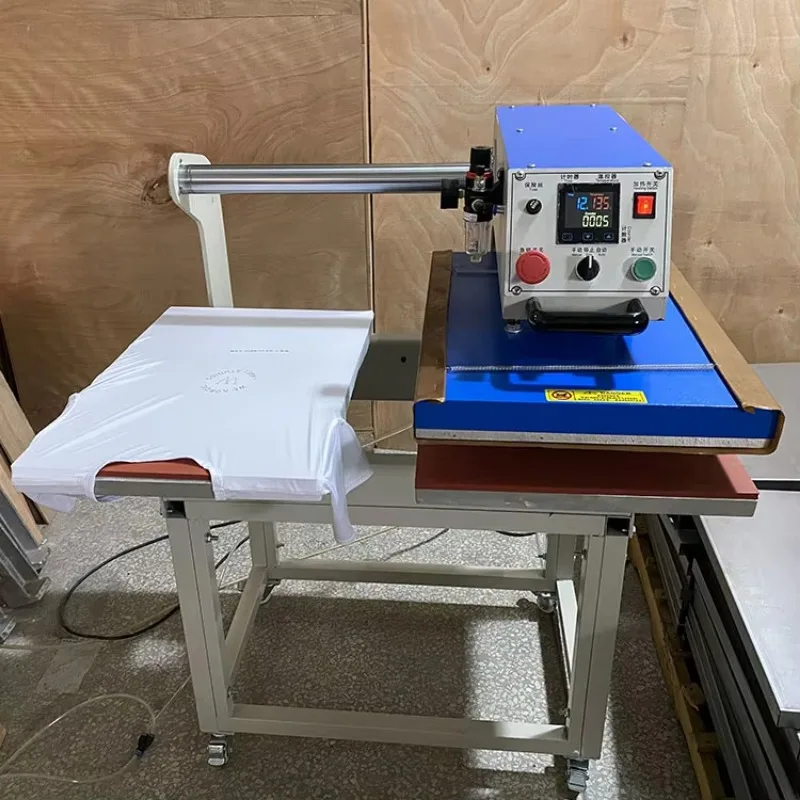 Automatyczna prasa termotransferowa do nadruków cyfrowych na koszulkach piłkarskich z cylindrem pneumatycznym do transferu winylu 40x60cm