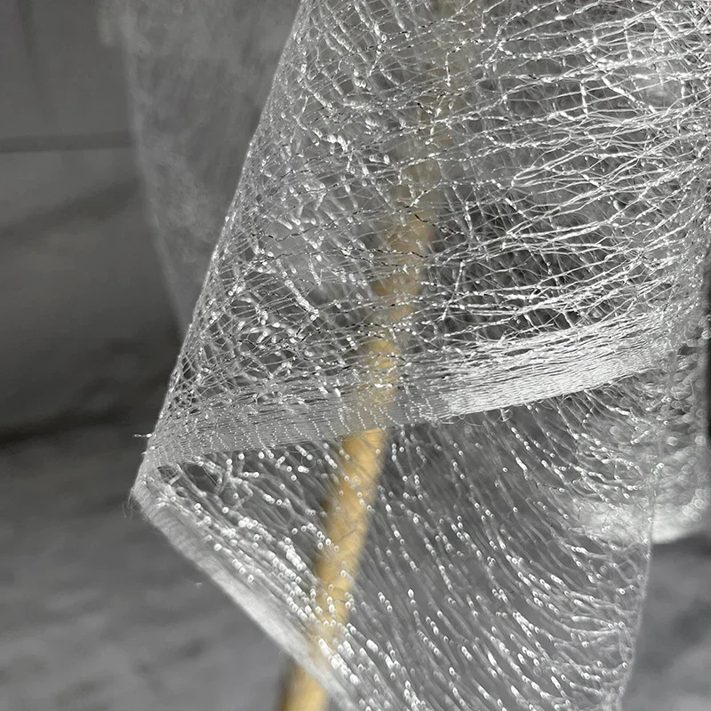 Mesh Fabric Silver White Soft Hollow Out Wedding Dress Decoration Designer Wholesale Cloth Diy Apaprel Sewing Fabric Material