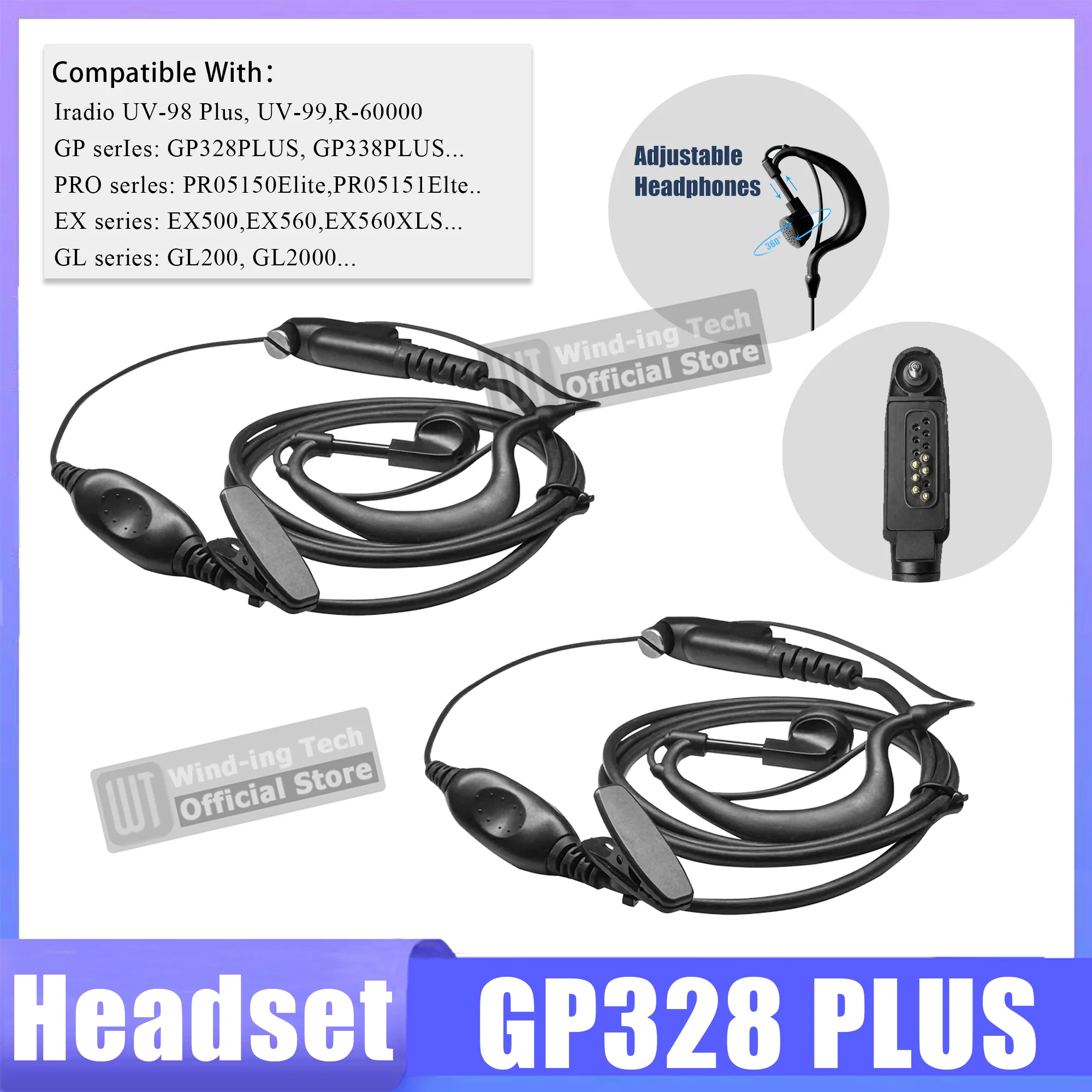 

1/2/5 шт. UV 98 Plus гарнитура, радио наушники, совместимые с Motorola GP328 Plus GP388 Radtel RT-880G Iradio UV-99, рация