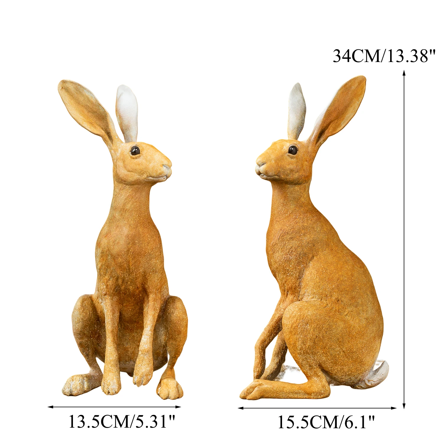 Handcrafted Casting Bronze Rabbit Statue Sitting Bronze Rabbit Sculpture Animal Indoor Outdoor Decor Ornament Crafts