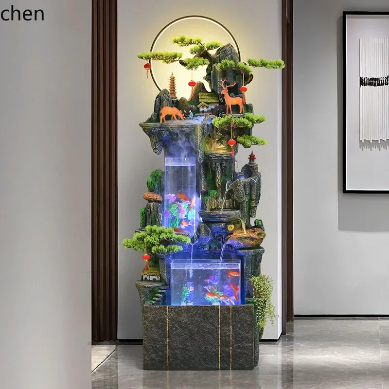 

BJ-12 Chinese pastoral rockery flowing water fountain humidifier feng shui wheel floor living room decoration ornament
