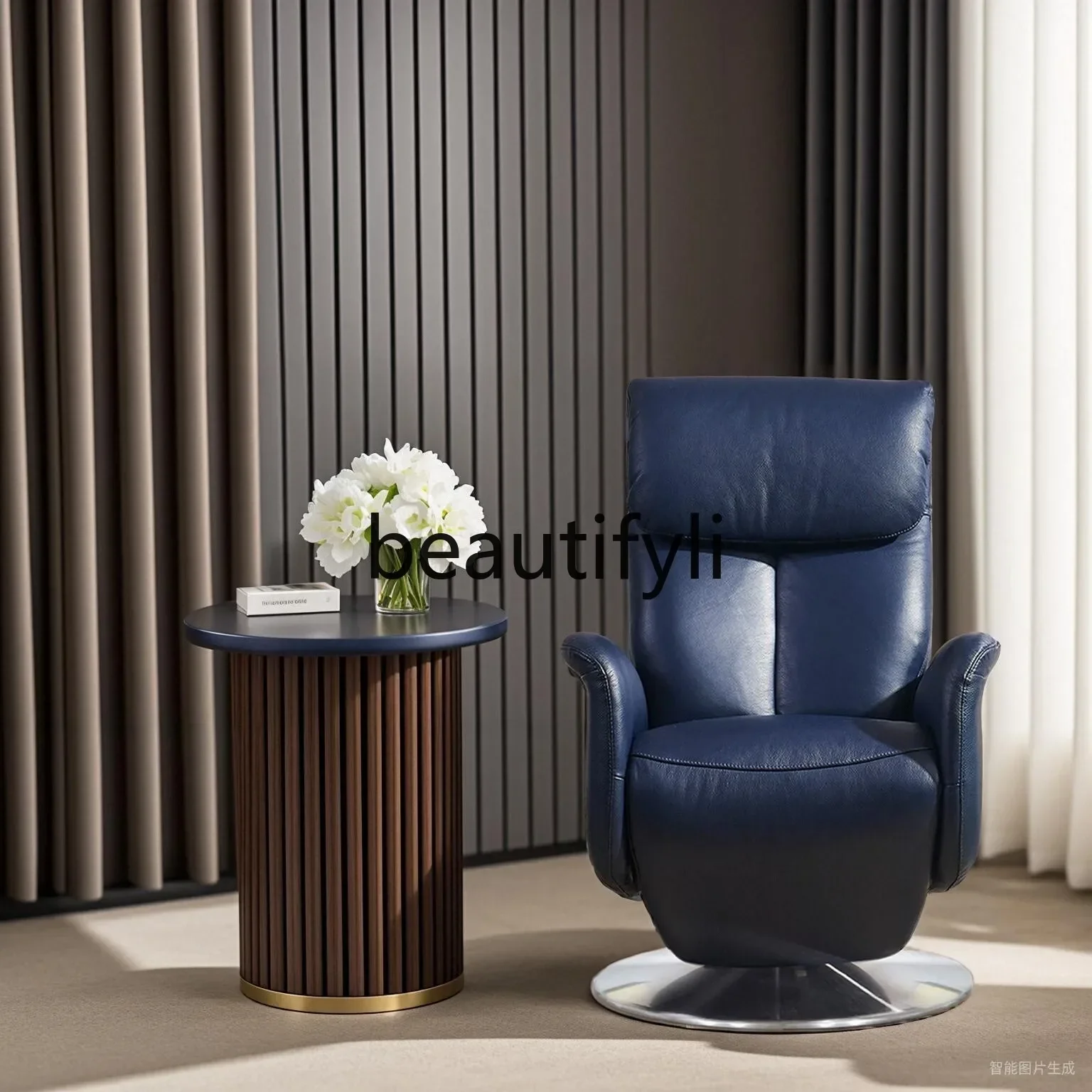 

Modern simple electric living room study single sofa rotating recliner light luxury modern