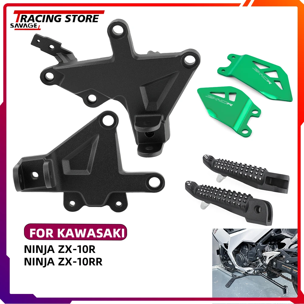 

ZX10 Motorycle Front Footrest Foot Peg Mount Bracket For KAWASAKI NINJA ZX-10R ZX-10RR Foot Heel pedal Rider Footpegs ZX-10 R RR