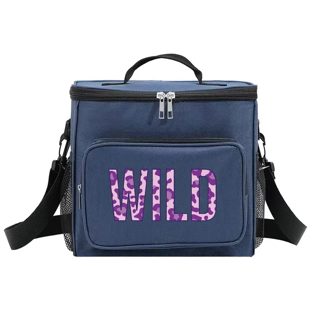 Cooler Box Insulated Lunch Bags Thermal Organizer Handbag for Student Portable Waterproof Camping Storage Boxes Wild Pattern