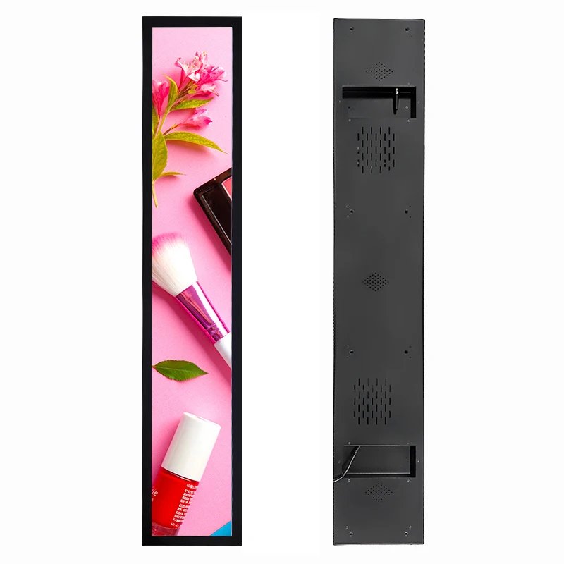 Shelf 23 24 35 37 Inch Indoor Wall Stretched Video Player Bar Wide Lcd Display Signage Edge Advertising Digital Monitor