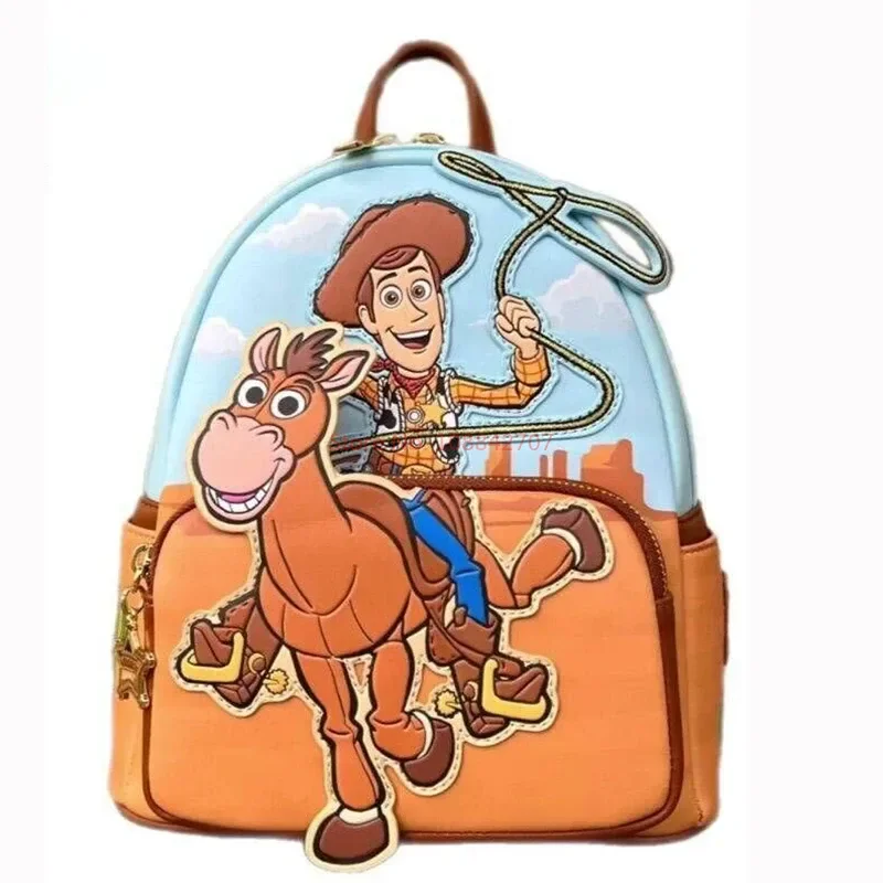 In Stock Disney Loungefly Toy Story Woody & Bullseye Student Backpack Children\'s Backpack Leisure Backpack Shoulder Bag Gift