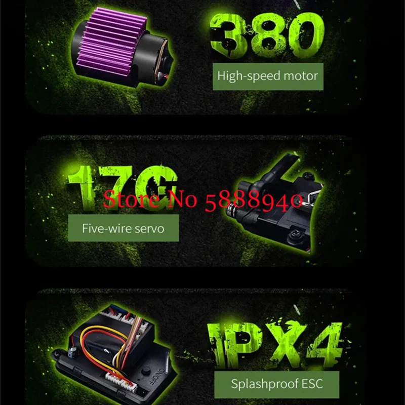 DIY Modifcation 4WD Diving High Speed Drifting Remote Control Car Metal Transmission Four Wheel Independent Suspension RC Car To