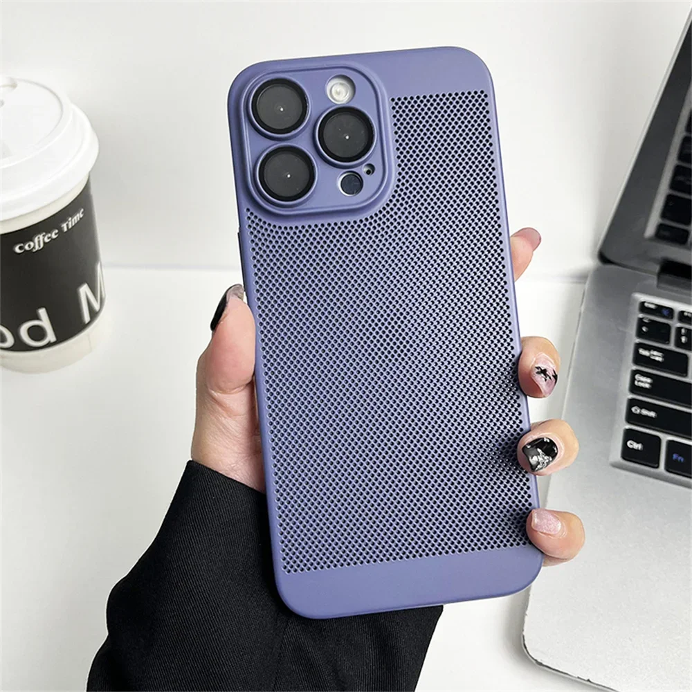 Original Kühlung Matte Wärmeableitung Fall Für iPhone 17 16 15 14 13 12 11 Pro Max X XS Max XR 7 8 Plus 17 Luft Metallic Abdeckung – Detail 15