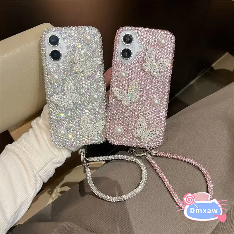 

Crystal Pearl Butterfly Phone Case For Huawei P Smart 2021 Pro S Y7 Pro Y9 Y6 Prime Y8P Y7P Y7A Y6P Honor 60 Pro SE 9i 8S Cover