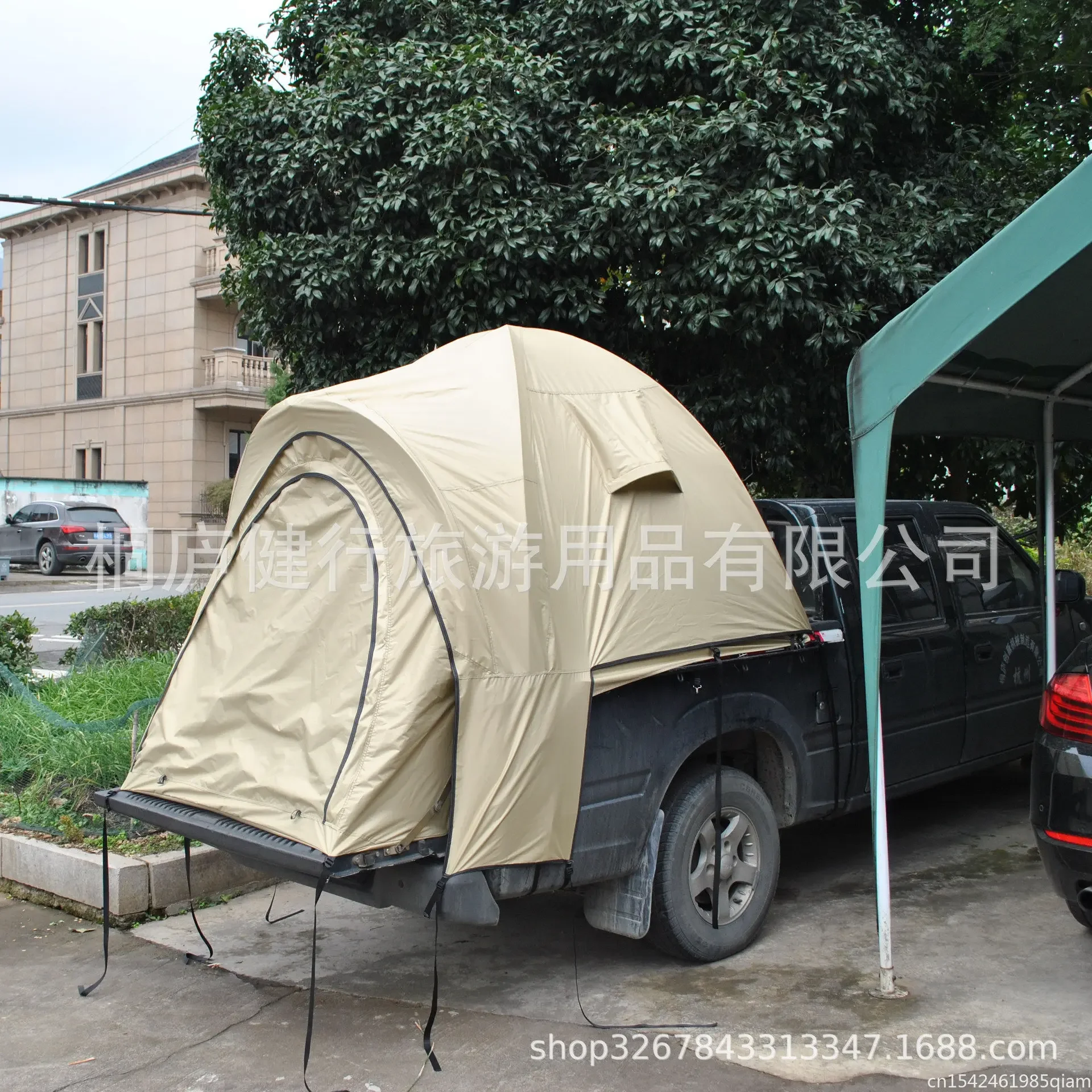 Truck Bed Tent Waterproof Pickup Car Tailgate Double Layers Self-driving Outdoor Camping 210D Oxford Silver Coated UV 210cm High