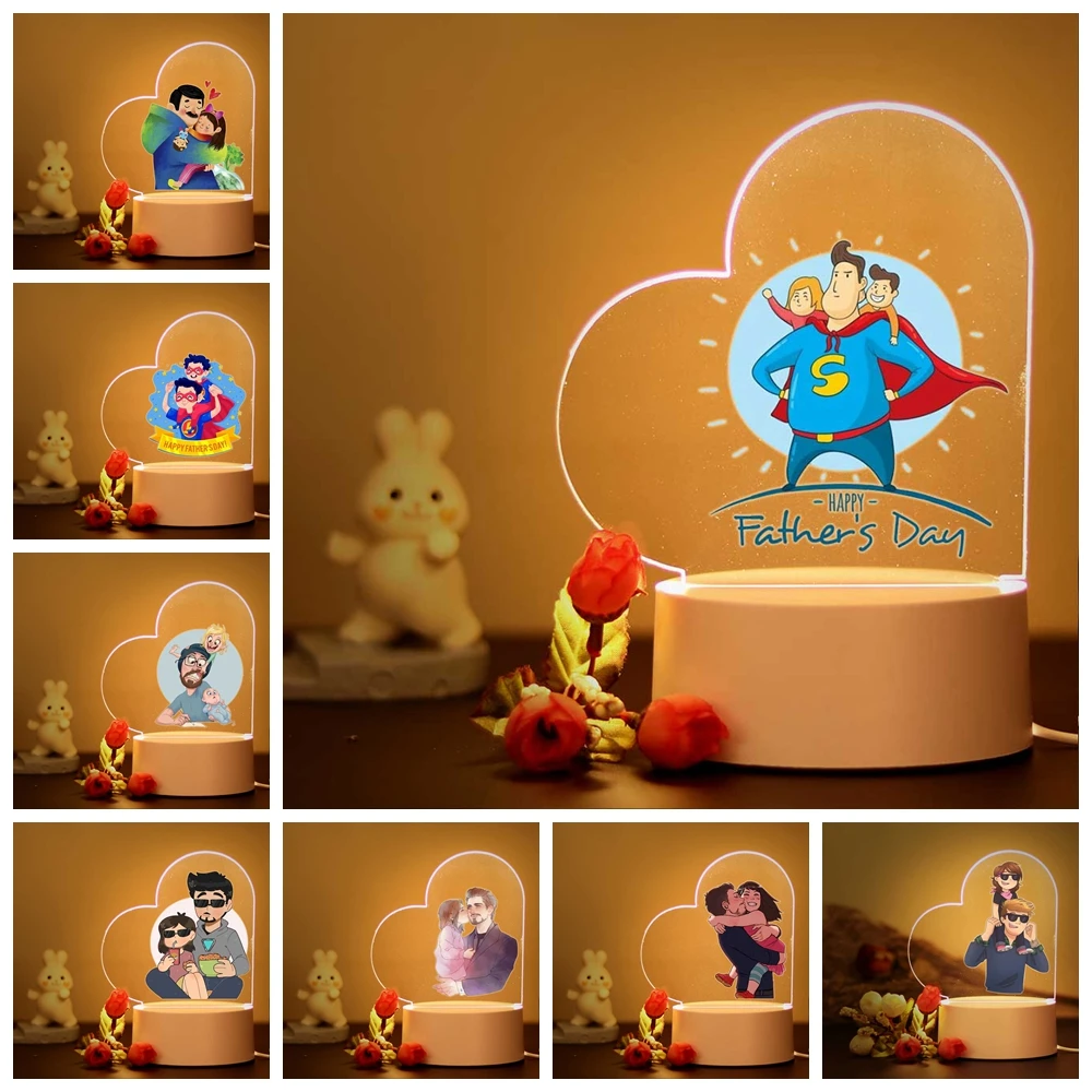 

Happy Father's Day 3D Led Night Lamp For Bedroom Decor Dad Gift