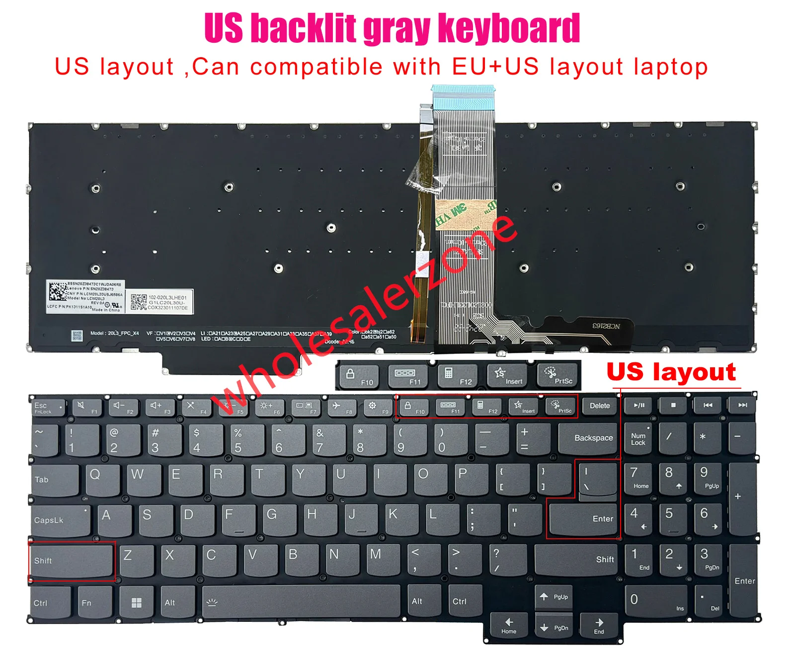 

New for Lenovo IdeaPad 5 Pro 16ARH7, Pro-16ACH6, IdeaPad 5 Pro-16IHU6 2021 series laptop US backlit Keyboard