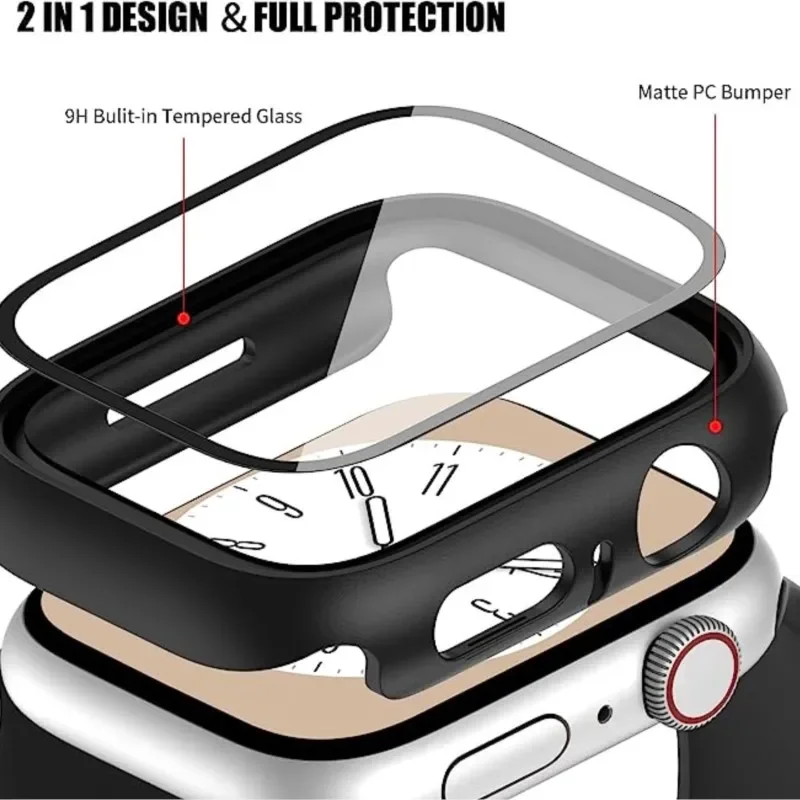 زجاج وغطاء للساعة ، واقي شاشة ، ملحقات iWatch ، سلسلة 9 ، 8 ، 7 ، 6 ، SE ، 5 ، SE ، 44 ، 40 ، 41 ، Apple ، 45 42 ، 38 في من #3