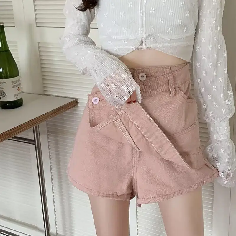 

Retro American Military een Denim orts Women's plus Size High Waist Hot Girl Loose Wide Leg A-Line Hot Pants Skirt