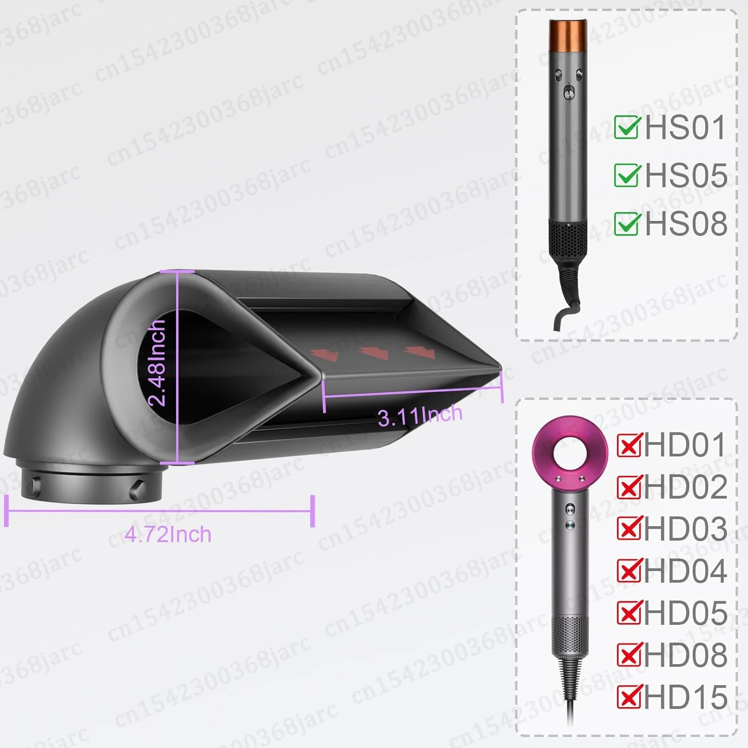 Precision Styling Hair Styler Nozzle For Dyson Airwrap HS01 HS05 SenCiciMen X9 Hair Dryer Professional Blade Concentrator Nozzle