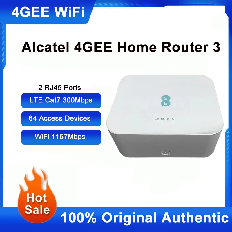 

Unlocked Alcatel 4GEE D412C57 4G Home WiFi Router Dual Band 2.4/5GHz WiFi Sim Card Slot CPE Wireless Hotspot 4G LTE Cat7 300Mbps