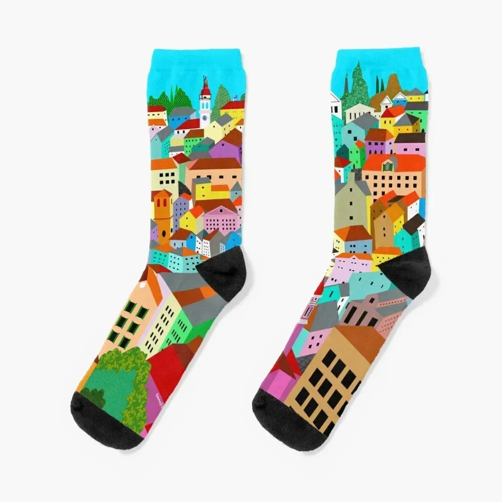 Corfu Town Greek Island Greece Socks Soccer crazy Girl'S Socks Men's