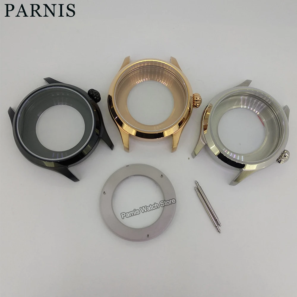 Parnis 42mm Wristwatch Case Sapphire Crystal Fit for Miyota 8N24 Movement