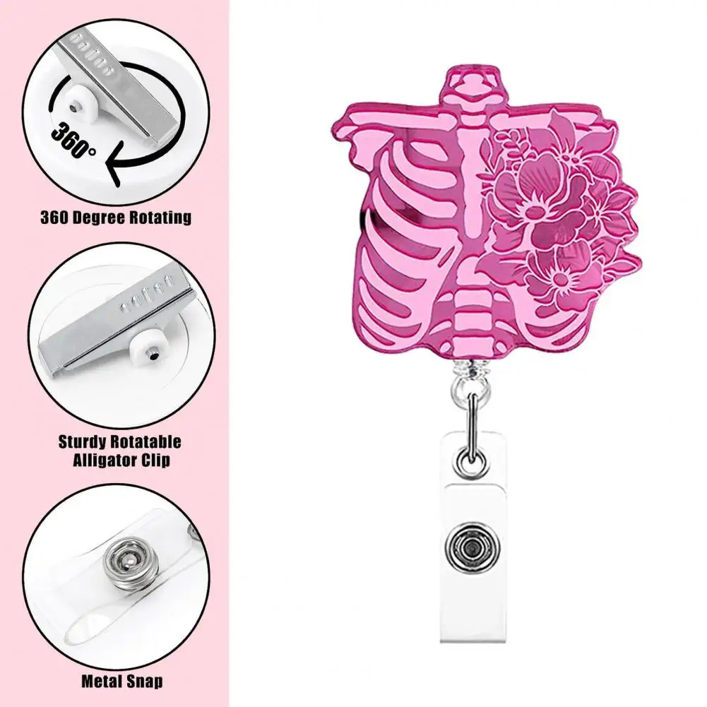 Soporte de insignia con cordón retráctil, cordón retráctil, pantalla de tarjeta de identificación sin esfuerzo, insignia única para oficina