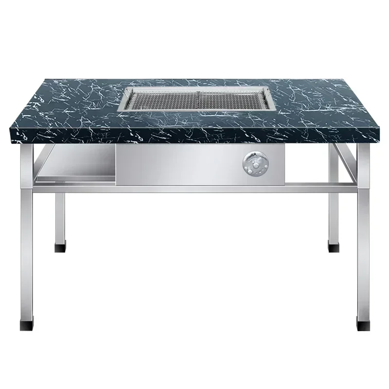 

Hot sales Smokeless BBQ Table Outdoor Garden Charcoal Stainless Steel Gas Stove Electric Barbecue Rack