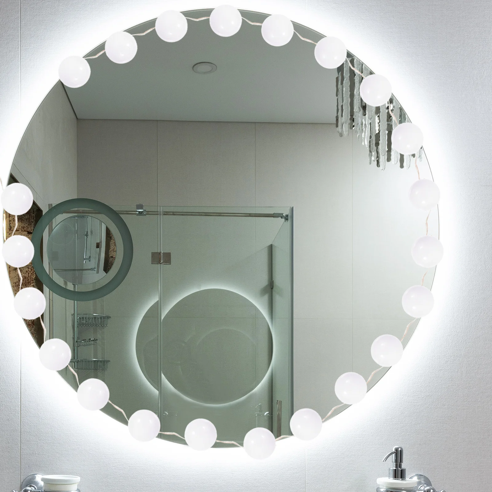 1 conjunto de lâmpadas led para espelho de vaidade, luzes de maquiagem, carregamento usb, três modos de brilho suave, iluminação de vaidade para quarto e banheiro