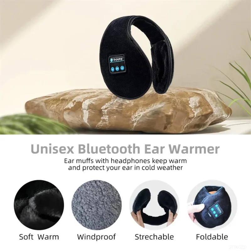 Wireless Ear Muffs Bluetooth Headphones Earmuffs Winter Earplug Casual Cap Sports Riding Warmer Earmuff Men Women Music Earphone