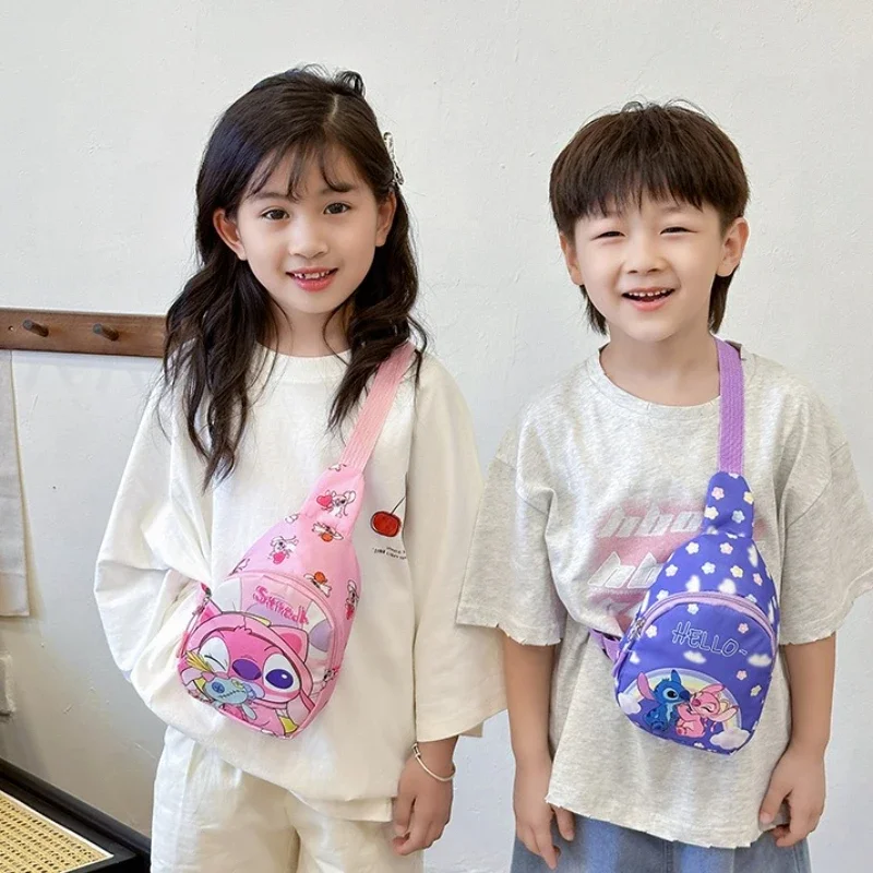 ديزني 2025 جديد الكرتون غرزة الأطفال واحد الكتف Crossbody حقيبة صدر للرجال للبنين والبنات ارتداء عملة المحفظة