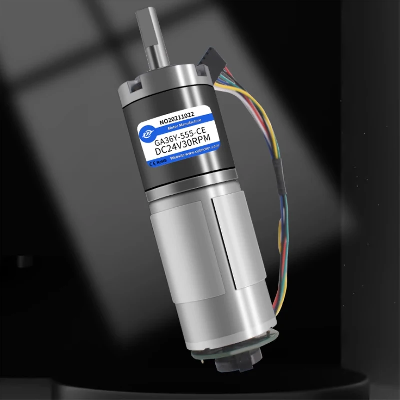 GA36Y-555 12V 24V Micro DC Geared Motor with Encoder 11~2160 RPM Speed Control Planetary Gear High Torque Low Speed Small Motor