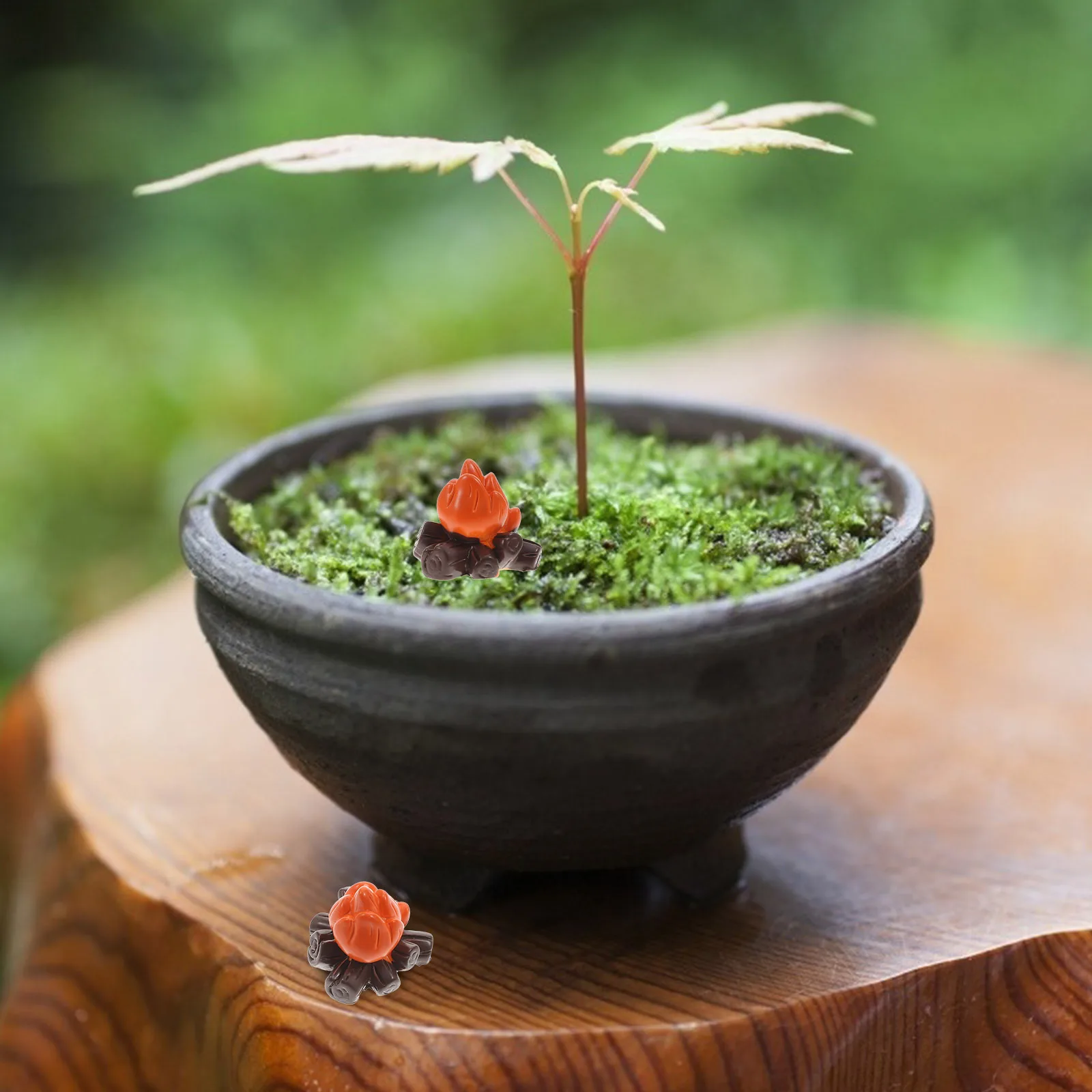 

10Pcs Miniature Fire Decoration Resin Bright Color Handmade Campfire Ornaments Micro Scene Halloween Fake Fire Gifts