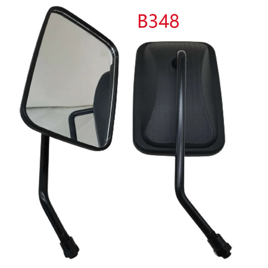 

B348 Universal Tricycle Rearview Mirrors Motorbike Scooter Side Mirrors Black 10mm Screws Big Size Wide View