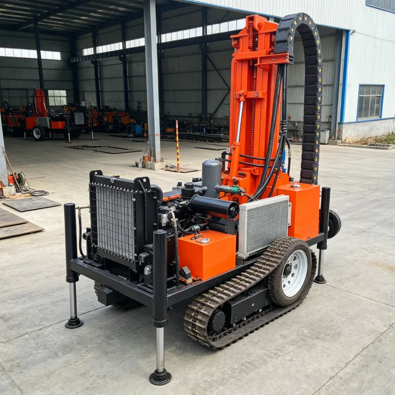 Customized 200M Deep Hole Boring Unit Wheel Crawler Diesel Hydraulic High Efficiency Mobile Water Well Drilling Machine