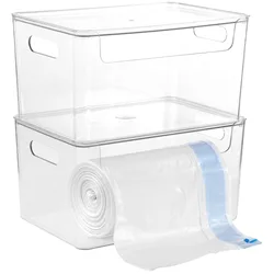 2PCS Under Sink Trash Bag Organizers Roll Trash Bag Holder Extra Large Roll Trash Bag Dispenser Clear Garbage Bag Roll Holder