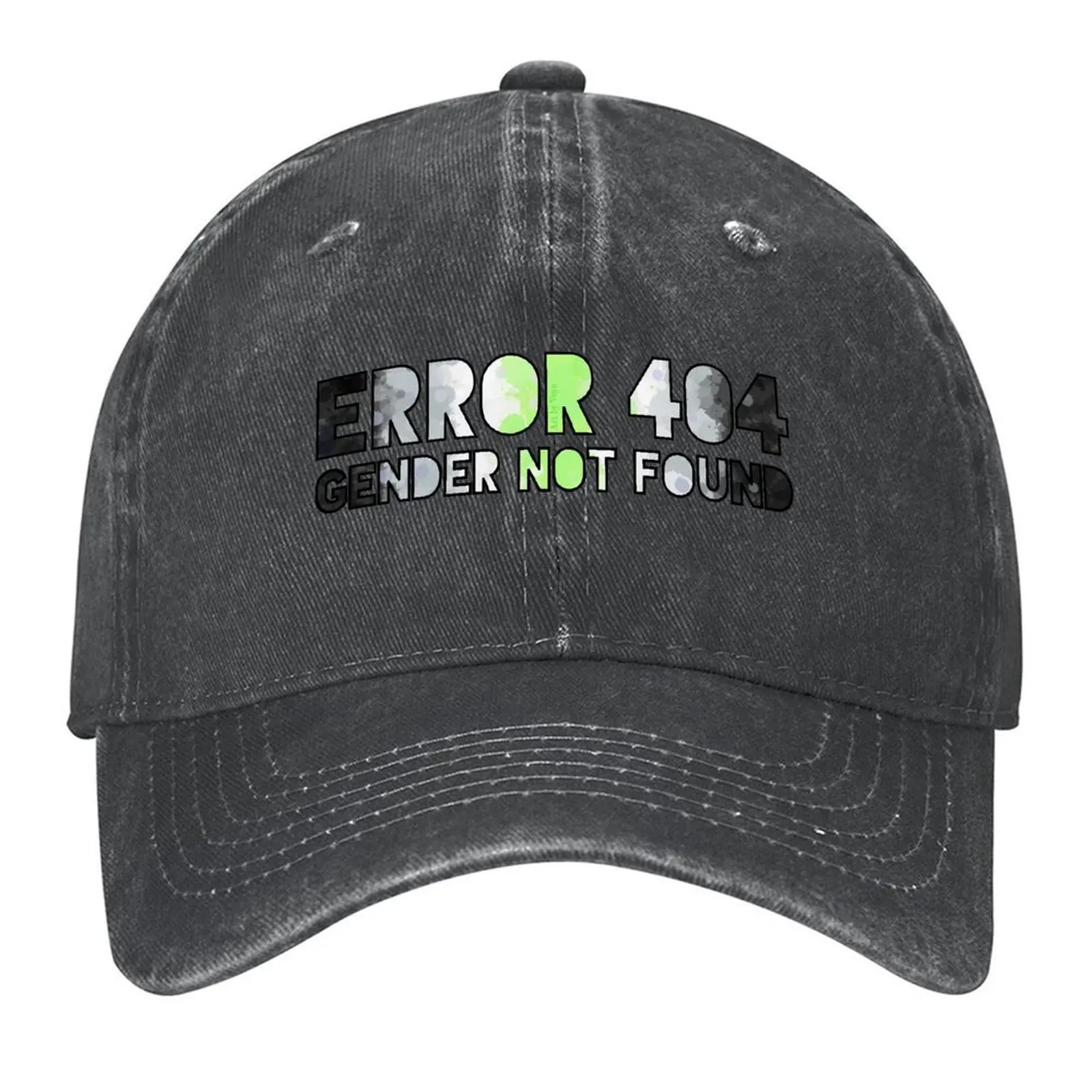 

Error 404 - Gender Not Found Agender/Black Baseball Cap Golf Hat Hip Hop birthday Military Cap Man Mens Women's