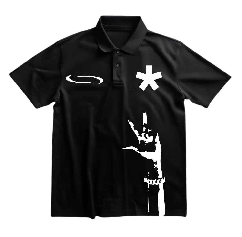 Y2K High Street Punk Europäisch-Amerikanisches Frühling-Sommer Neues Herren Retro-Hemd mit Kreuz-Print Top Harajuku
