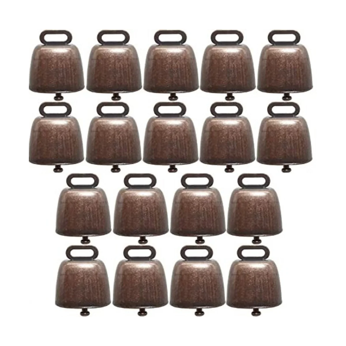 Estilo vintage Metal Cow Bell, adequado para pastar gado e ovelha, comumente usado para férias Cheer, 18pcs