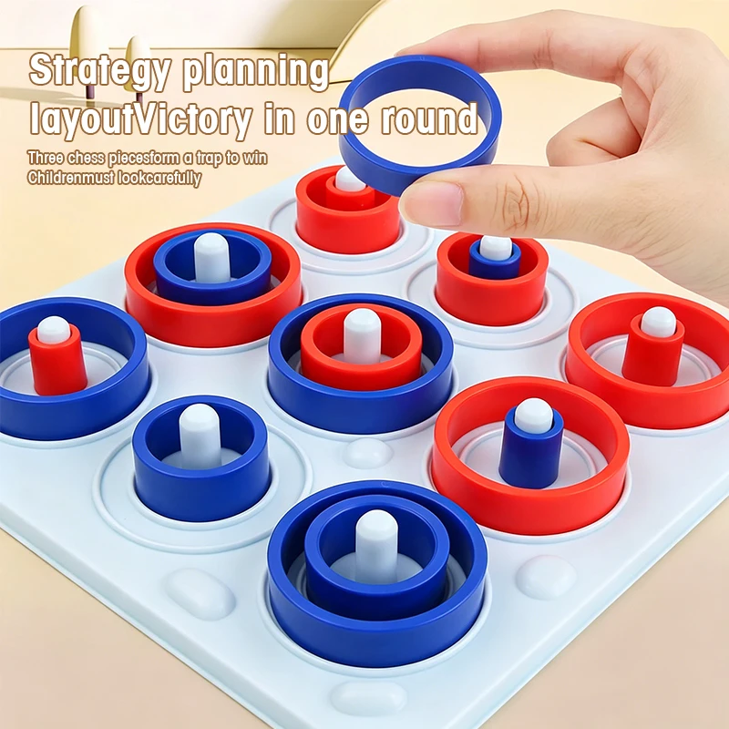KNYYSECQ Children's Ring Chess Toys Desktop Games Early Education Puzzle Toys Logical Thinking Fun Battle Well Chess