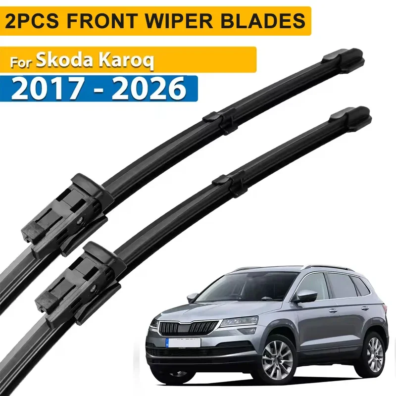 

Wiper LHD Front Wiper Blades For Skoda Karoq 2017 - 2026 Windshield Windscreen Clean Window Car Rain Brushes 26"+18"